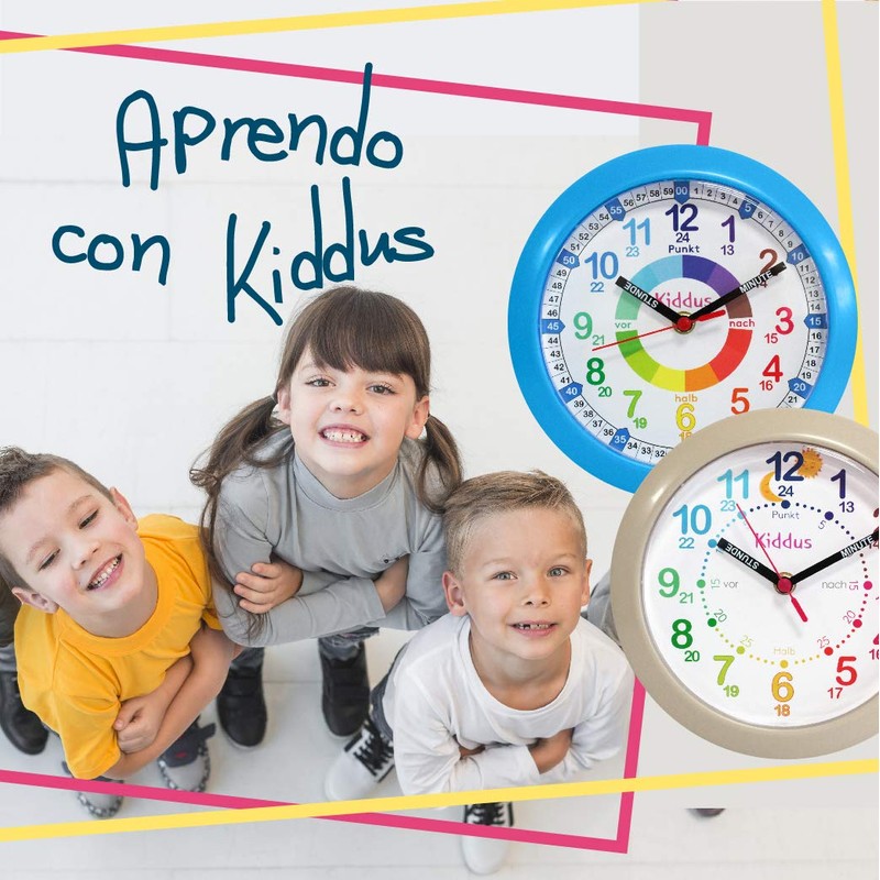 Kiddus Children's Wall Clock Analogue Time Teacher with Time Learning