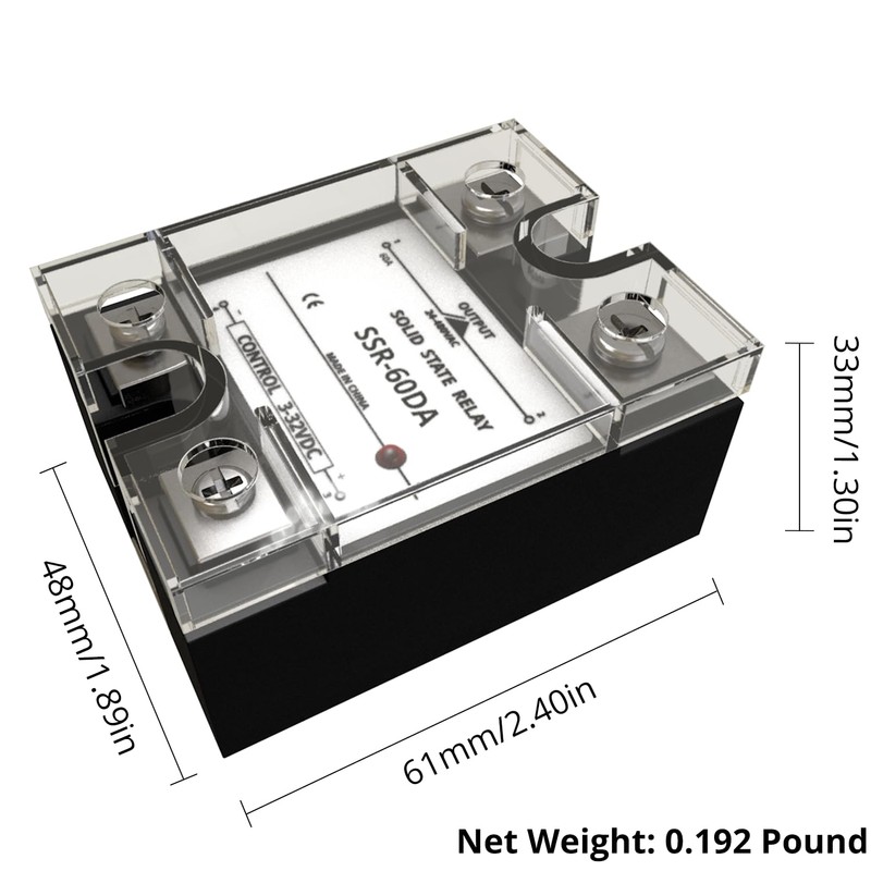MAKERELE SSR-25DA Solid State Relay Module Input 3-32VDC to Output