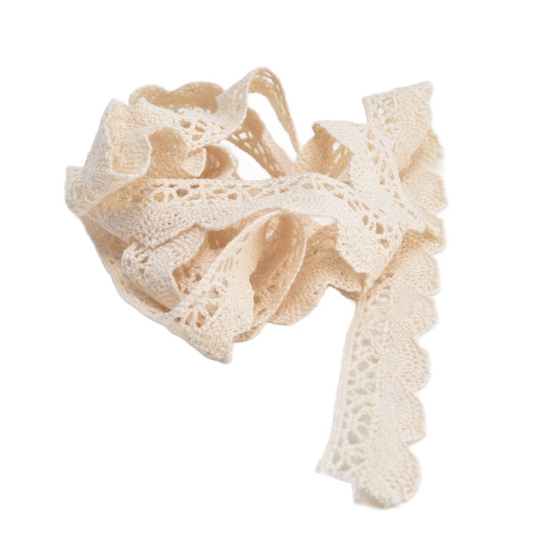 20 Yards Cotton Lace Ribbon, 2cm Width Vintage Lace Ribbon