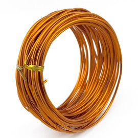 AEAOA 11 Yard Aluminum Wire Bendable Metal Wire Jewelry Craft Wire Beading Floral Making Jewelry Making Doll Making (18 Gauge, Gold Color)