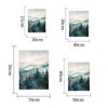 Set of 3 Posters, Modern Green Mountains Forest Landscape Pictures,