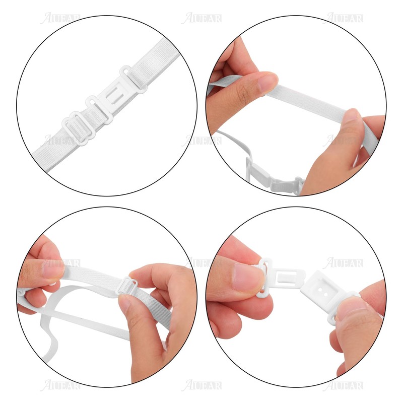 AUEAR, 10 Pack White Adjustable Bow Tie Strap with Clip