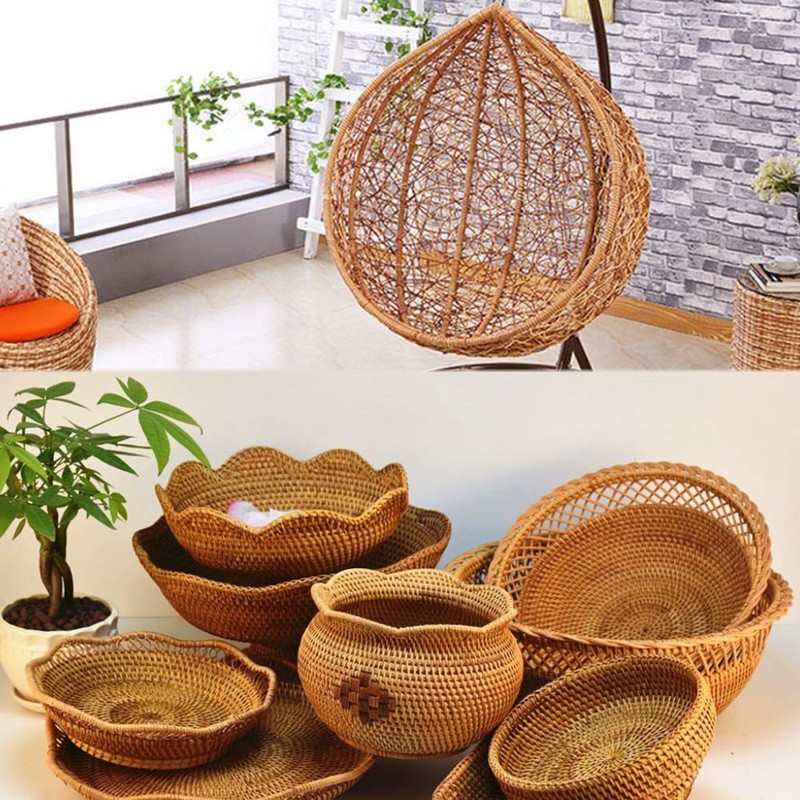 MBLUE 500g PE Rattan Flat Synthetic Rattan Fabric Plastic Knitted