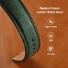 Ayadoo 20mm Italian Leather Watch Band,Retro Green Leather Watch Strap