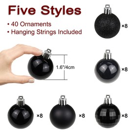 Briful 40PCS 4CM Christmas Baubles, Christmas Tree Decorations Xmas Hanging Ornaments Small Shatterproof Balls for Home Festival Gifts Christmas Decorations