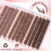 Yawamica Brown Lash Clusters Kit Fluffy Eyelash Extension Kit 40D