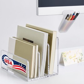 Haohaio Clear Acrylic Mail Organizer & Vertical Envelope Holder