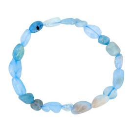 Taddart Minerals - Nugget Natural Gemstone Bracelet on Elastic Nylon Thread - Handmade, Rubber