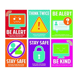 Fun Express Digital Awareness Poster Set - Educational - 6 Pieces