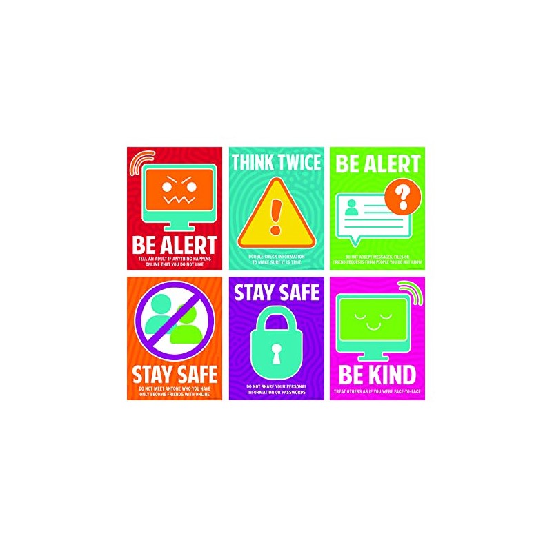 Fun Express Digital Awareness Poster Set - Educational - 6