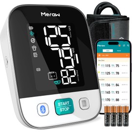 Meraw Monitor De Presión Arterial Para Uso Doméstico, Brazalete Digital Para Presión Arterial, Brazalete Automático Para Tensiómetro De 8,7 A 16,5", Seguimiento Por Aplicación Bluetooth, Monitoreo De