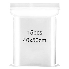 15PCS Resealable Clear Plastic Bags Large Ziplock Bags 40 x 50cm Sealed Bag Storage Bag Press Seal Bags Thickening and Durable Apply to Quilts Blankets Clothing Storage