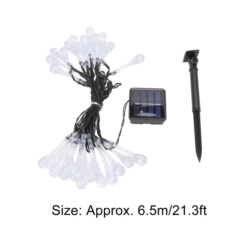 Solar Water Drop String Lights 21 Feet 30 LEDs Waterproof