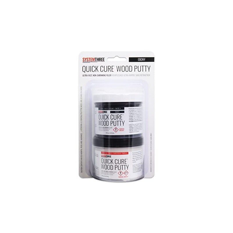 System Three Quick Cure Putty, Ebony, 8-oz Kit
