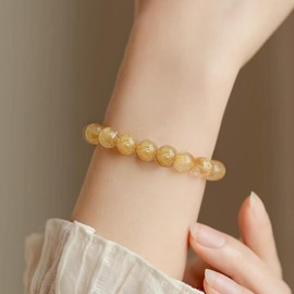 Citrine Bracelet for Women Citrine Crystal Natural Stone Bracelet Yellow Blue Beaded Bracelets Healing Crystal Bracelets Jewelry for Women