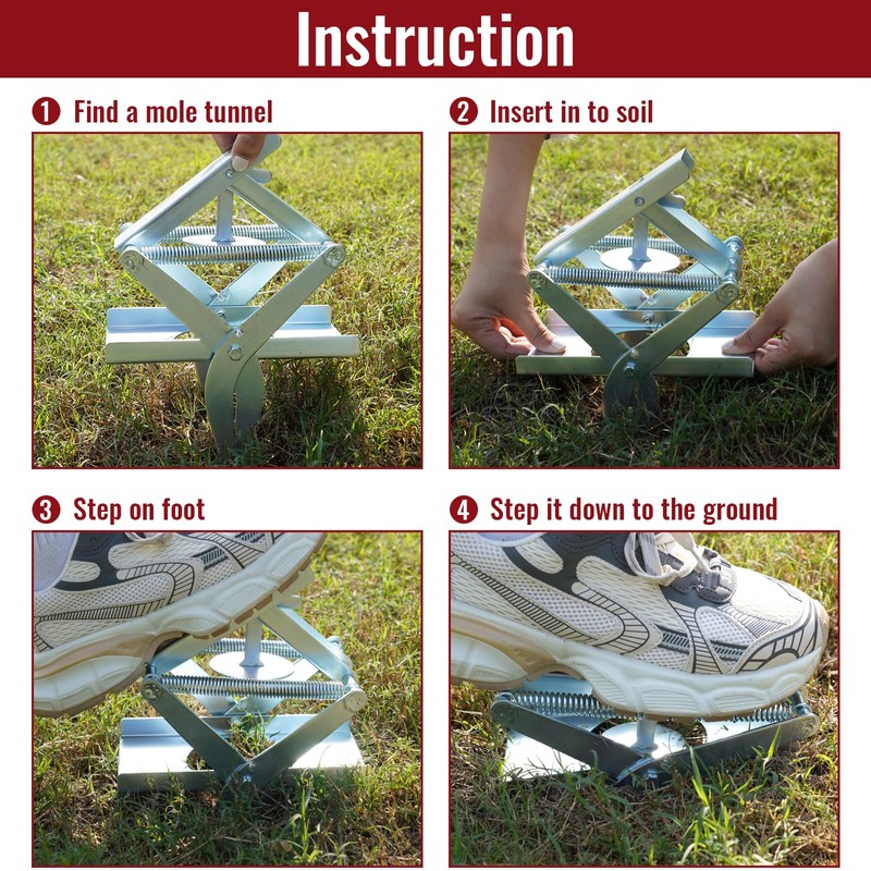 AMVOG Upgrade Mole Scissor Traps, EasySet Mole Traps That Kill,