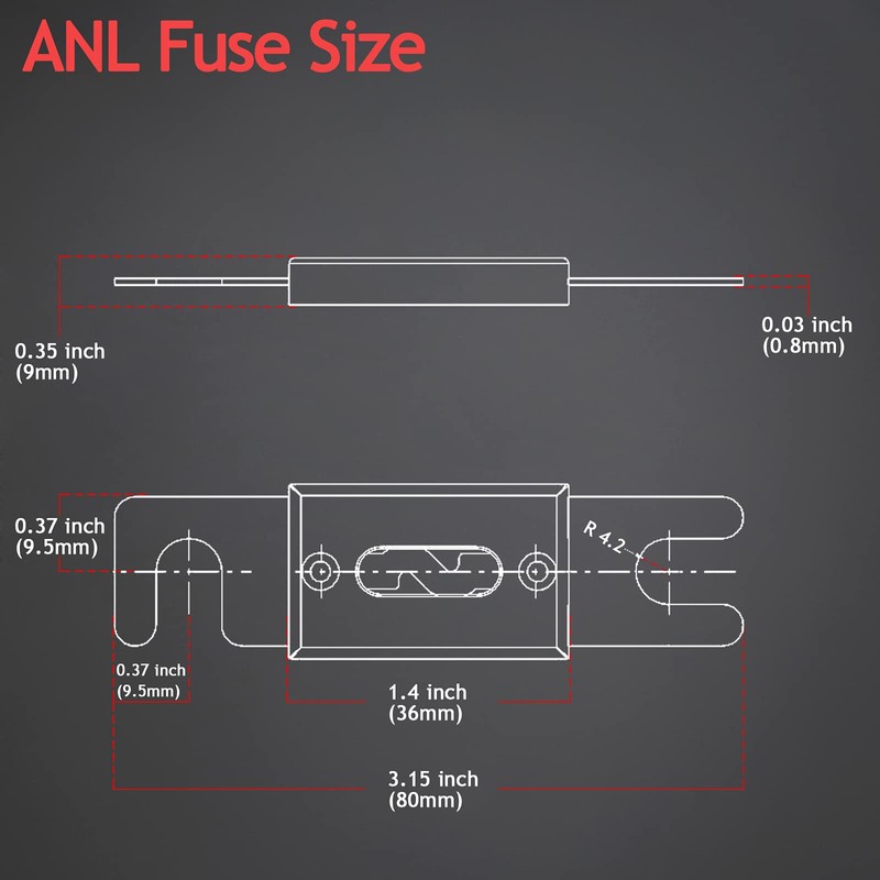 Hamolar 3 Pack 150 AMP ANL Fuse Holder Kit 0/2/4/8