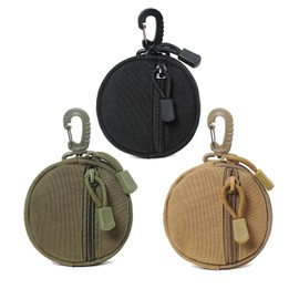 ZACAGO Coin Pouch for Men Tactical Belt Pouch Key Pouch Backpack Accessories Tactical Vest Attachments Small Molle Pouch EDC Wallet Travel Pill Container Portable (Mixed 3 Pack)