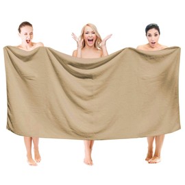 SALBAKOS Turkish Cotton Oversized Bath Sheet - Extra Large Bath Towels - XL, Toallas De Baño | Bano Grandes, 40 by 80 Inch, Taupe
