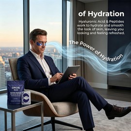 OROS Eye Patches for Men, 10 Pieces, Hyaluronic Acid & Peptides