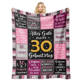 MeYuxg 30th Birthday Women, Gifts 30th Birthday Women, 30th Birthday Women Decoration, Gift Birthday for Mum, Girlfriend, Girls, Sister, Funny Gifts, Decorative Blanket 150 x 130 cm