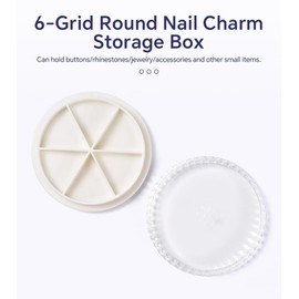 KADS Nail Art Rhinestones Fake Pearl Gems Jewelry Decorations Storage Wheel Manicure Box