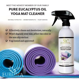 EuroSpa Aromatics Lavender Infused Pure Eucalyptus Oil Yoga Mat Cleaner & Deodorizer, Plant-Derived- Premium Aromatherapeutic & Relaxing Essential Oil Spray - 2oz