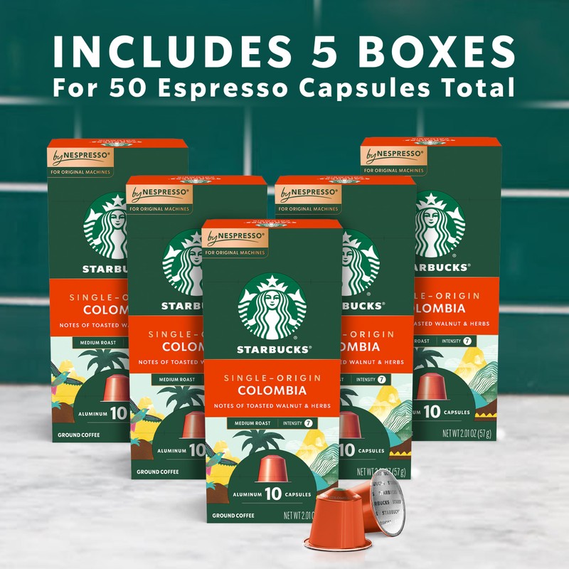 Starbucks by Nespresso Original Line, Single-Origin Colombia, Medium Roast Coffee,