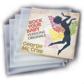 Nonsolo-computer Pack of 100 Vinyl Record Sleeves 7" (45 Turns) Clear Protective Covers