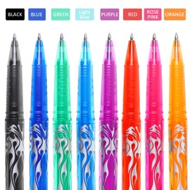 SULOLI Erasable Pens,8PCS Rub Out Pens Pens with Rubbers on the End Colorful Erasable Gel Pens Writing Pens for Kids