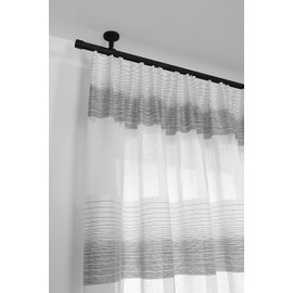 GARDINIA Chicago Series Ceiling Support for Curtain Rod, with Metal Mounting Plate, 1 Track, Open, Includes All Mounting Parts, Diameter 20 mm, Matt Black