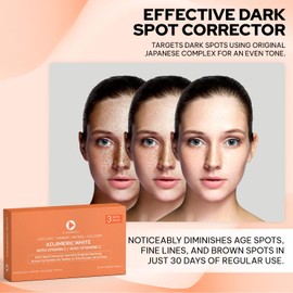 KOJIMERIC WHITE Kojic Acid Soap for Dark Spots – Skin Brightening Soap with Kojic Acid, Turmeric, Retinol, Collagen & Vitamin C, 3 Bars x 100g Each – Gentle Exfoliation & Hydration for Face & Body by CLEARNEXT