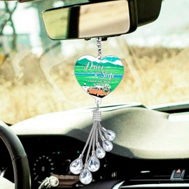 Crystal Hanging Car Interior Accessories for Women Gifts for New Drivers Female Love You Gift for Girlfriend Cute Rearview Mirror Pendants for Mother Christmas Stocking Stuffer