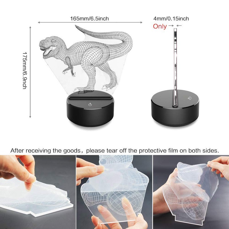 Night Lights Smalody 3D Optical Illusion Multi-Colored Change Touch Controlled