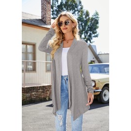 Uvog Summer Cardigans for Women Lightweight Long Trendy Casual Fall Office Cardigan Sweaters Light Grey 3X