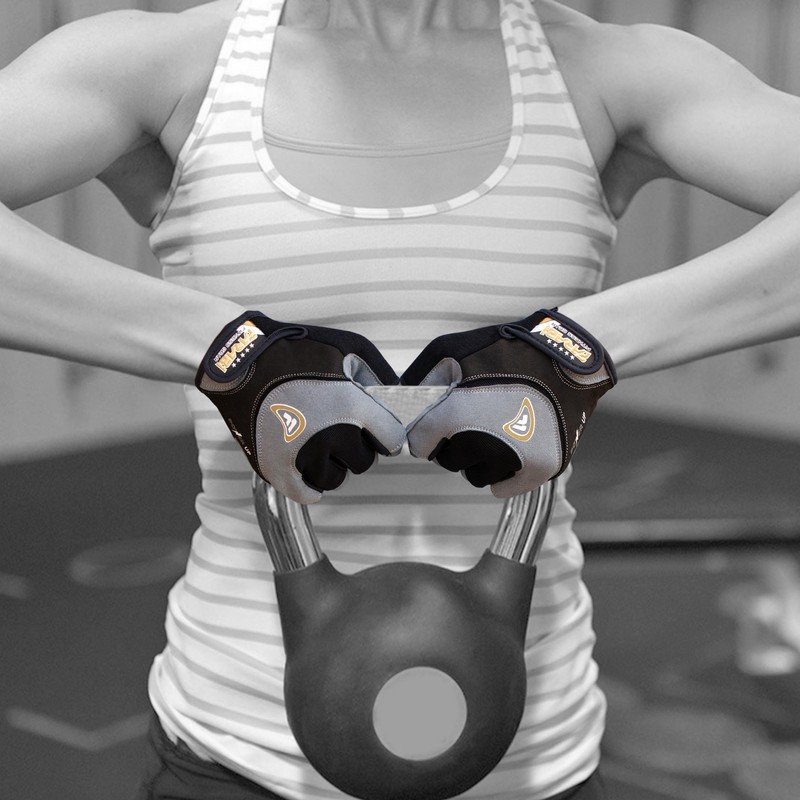 Farabi Hybrid Leather Weight Lifting Gym Fitness Workout Gloves Bar