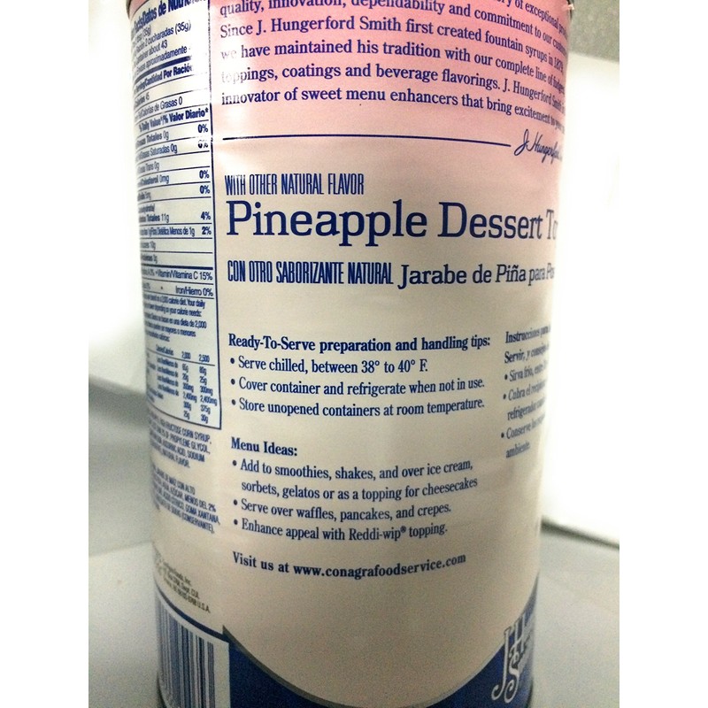 J. Hungerford Smith Pineapple Dessert Topping for Ice Cream
