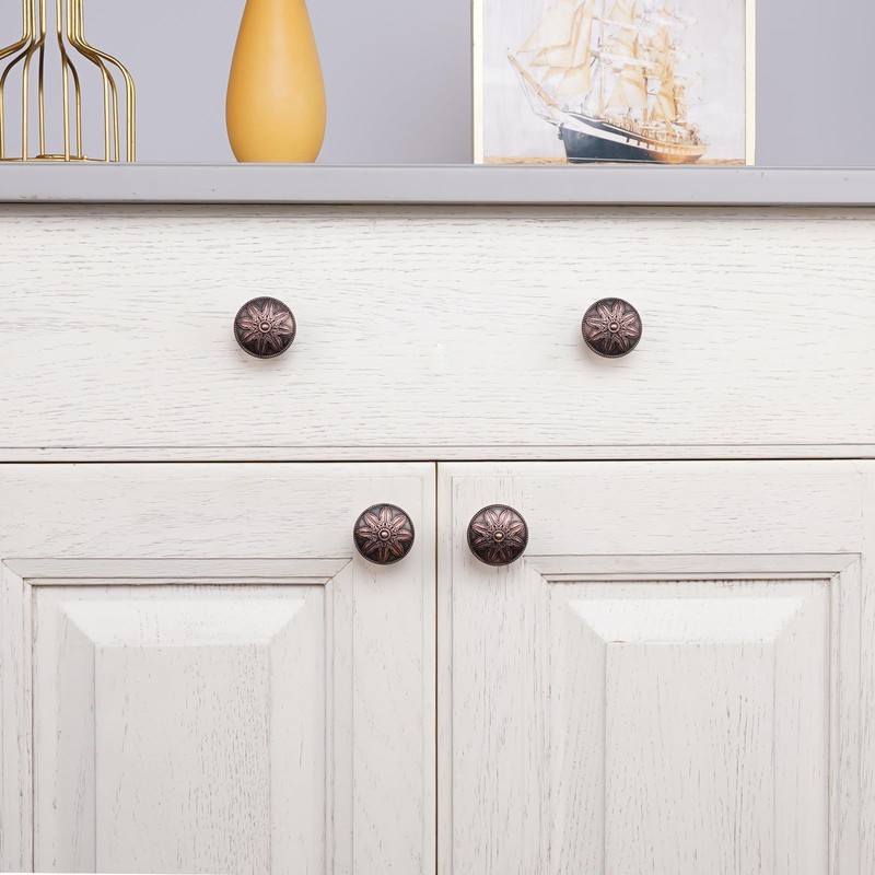 Xlroaafs 10 Pack Vintage Copper Cabinet Hardware Knobs Antique Drawer