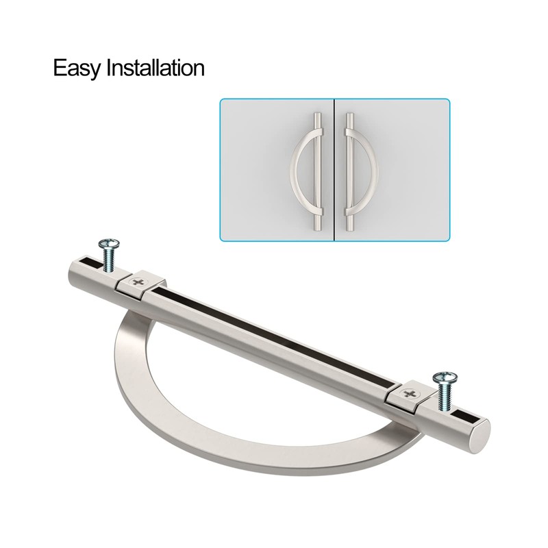 9BUILD 10 Pack 3.75 Inch Brushed Satin Nickel Kitchen Cabinet