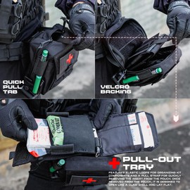 WYNEX Tactical Molle Medical Pouchs, EMT IFAK First Aid Kit Trauma Kit MED Belt Pouch Small Portable Utility Emergency Survival Kit with Illuminated Identification Cross