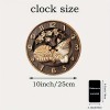 Natural Wood 25x25cm Circular Wall Clock, Scandinavian Style, Silent Non-Ticking