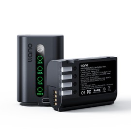 llano 2 Pack 2600mAh Aurora USB-C DMW-BLK22 Battery for Panasonic Lumix DC-S5, DC-S5II, DC-S5IIX, GH5 II, GH6, S5II, S5M2, GH5M2 – Fully decoded, Rechargeable Battery with LED Indicator