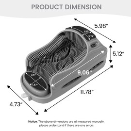 SumKea Shower Foot Scrubber, Feet Scrubbers, Exfoliating Foot Massager Slipper, Silicone Shower Easy Scrubber Cleaning, Gray