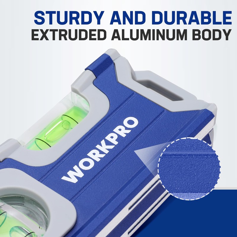 WORKPRO Small Level, 4-1/2 Inch Mini Level Tool, Magnetic Pocket