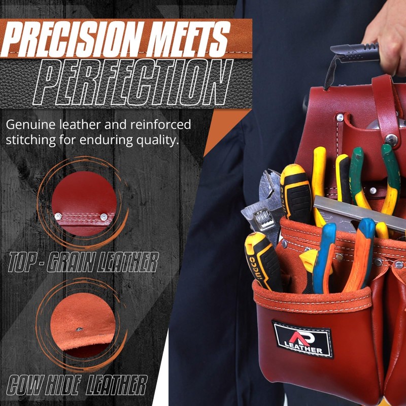 Ap Leather Pro-28 100% Real Leather Tool Pouch Multipurpose 28