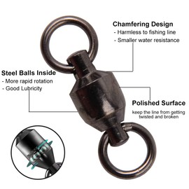 Ball Bearing Swivels Fishing Barrel Swivel, 20pcs Swivels Fishing Tackle High Strength Fishing Swivels Stainless Steel Solid Welded Ring Fishing Leader Lures Connectors for Salwater Freshwate Fishing