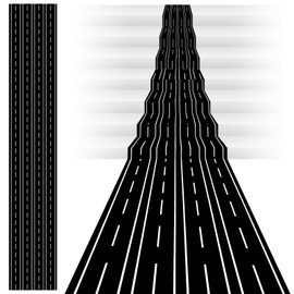 Remagr Racetrack Floor Running Mat Black Racing Car Party Decorations Racer Long Racetrack Road Tablecloth Runner Drag for Racing Theme Birthday Games Party (3.28 x 65.6 ft)