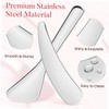 NOLITOY 2pcs Stainless Steel Cosmetic Spatula Portable Skincare Tools for