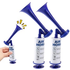 KQWVZ Metal Fanfare Air Pressure, 2 Pieces Air Horn Extremely Loud Compressed, Handheld Air Horn, Classic Air Horns Signal Horn Noisemaker, Reusable Stadium Horn, for Sports Events, Parties