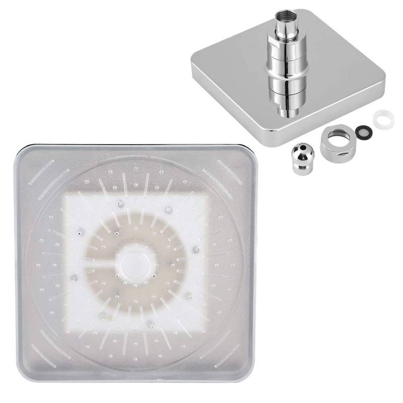LED Shower Head, 6 Inch Rainfall Shower Head Bathroom Square